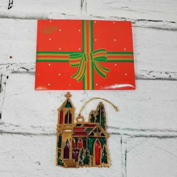 Russ Berrie & CO Holiday Highlights 1980s Vintage Ornament CHRISTMAS CHURCH HM24 - Picture 10 of 16